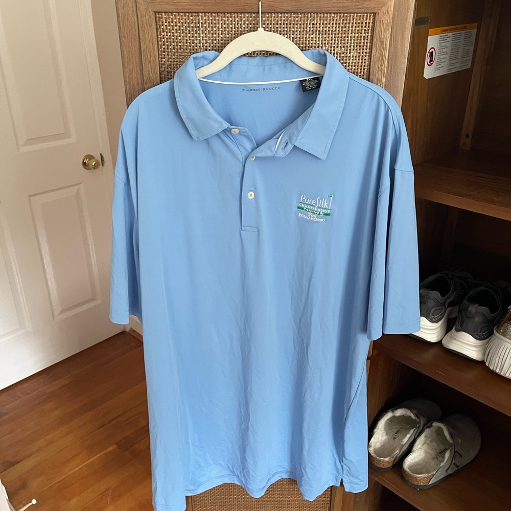 Francis Edward Men’s XXL Blue Pure Silk Championship Polo